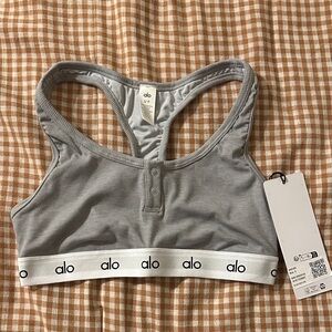 Alo Ribbed Bra- Heather Grey